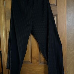 Source Unknown Black Pinstripe Wide Leg Pants